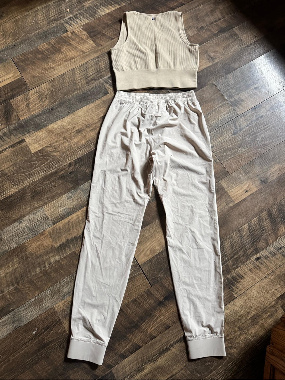 Born Primitive Women's Crop Tank & Joggers in Light Beige